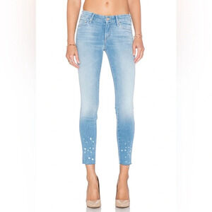 MOTHER Looker Ankle Fray in pretty little words in a bottle Size: 25